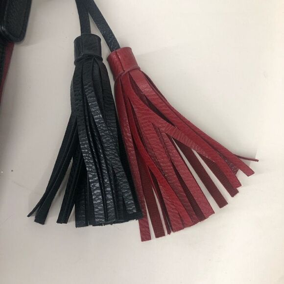 ESPE Red Black Textured Vegan Leather Tote Bag - Picture 8 of 8